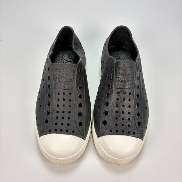 Native Jefferson Black White Classic Lightweight Slip On Shoes Youth Size 13 - Picture 3 of 8
